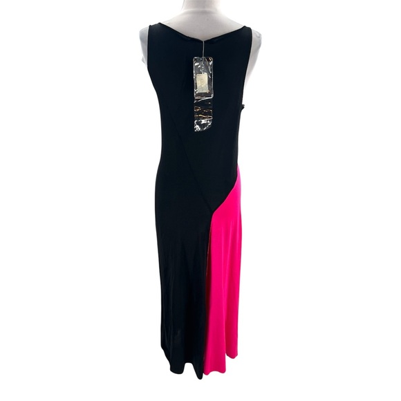 NWT Ralph Lauren black label knit sweater tank maxi dress black pink sz M - Picture 4 of 9